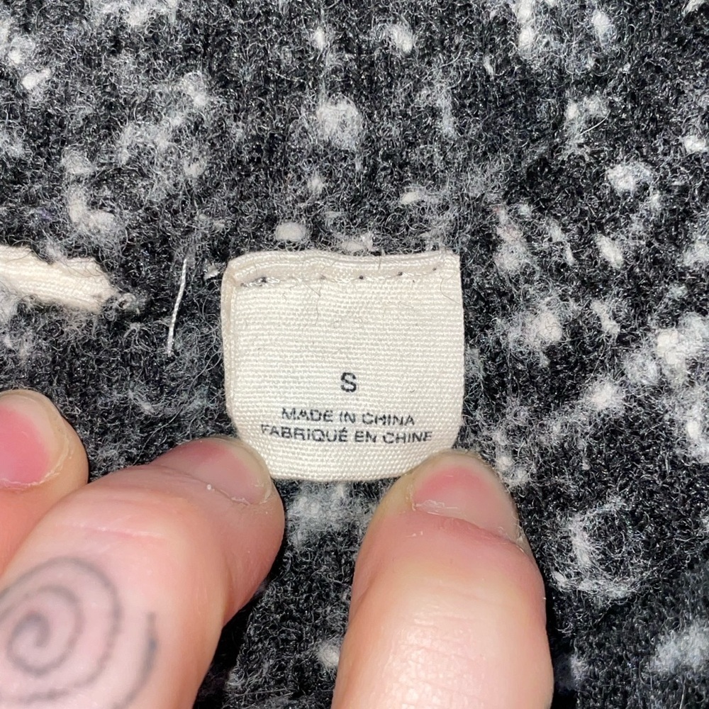 Moth Black and White Trousers Joggers Textured Fabric Wool Blend Cozy Stretchy - Picture 9 of 13
